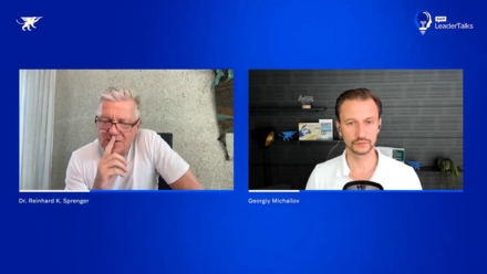 LeaderTalks episode with Dr. Reinhard K. Sprenger. They talk about children as ego prostheses, the shrinking of parents and self-care.